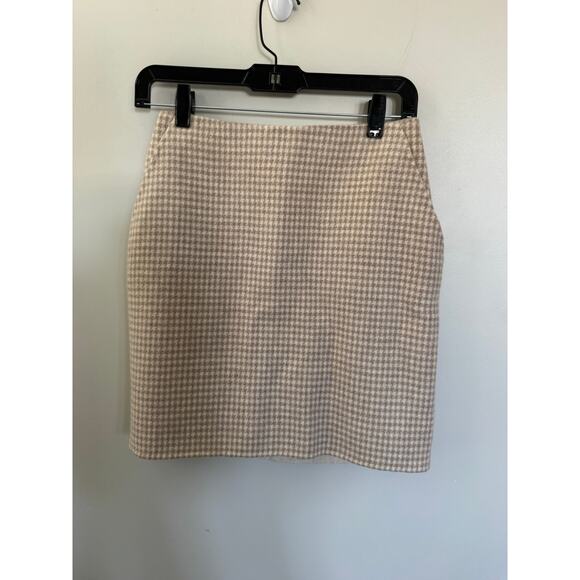 NWOT Women’s Theory Houndstooth Mini
Wool/Cashmere Pencil Skirt in Tan SZ 0 - Picture 1 of 7